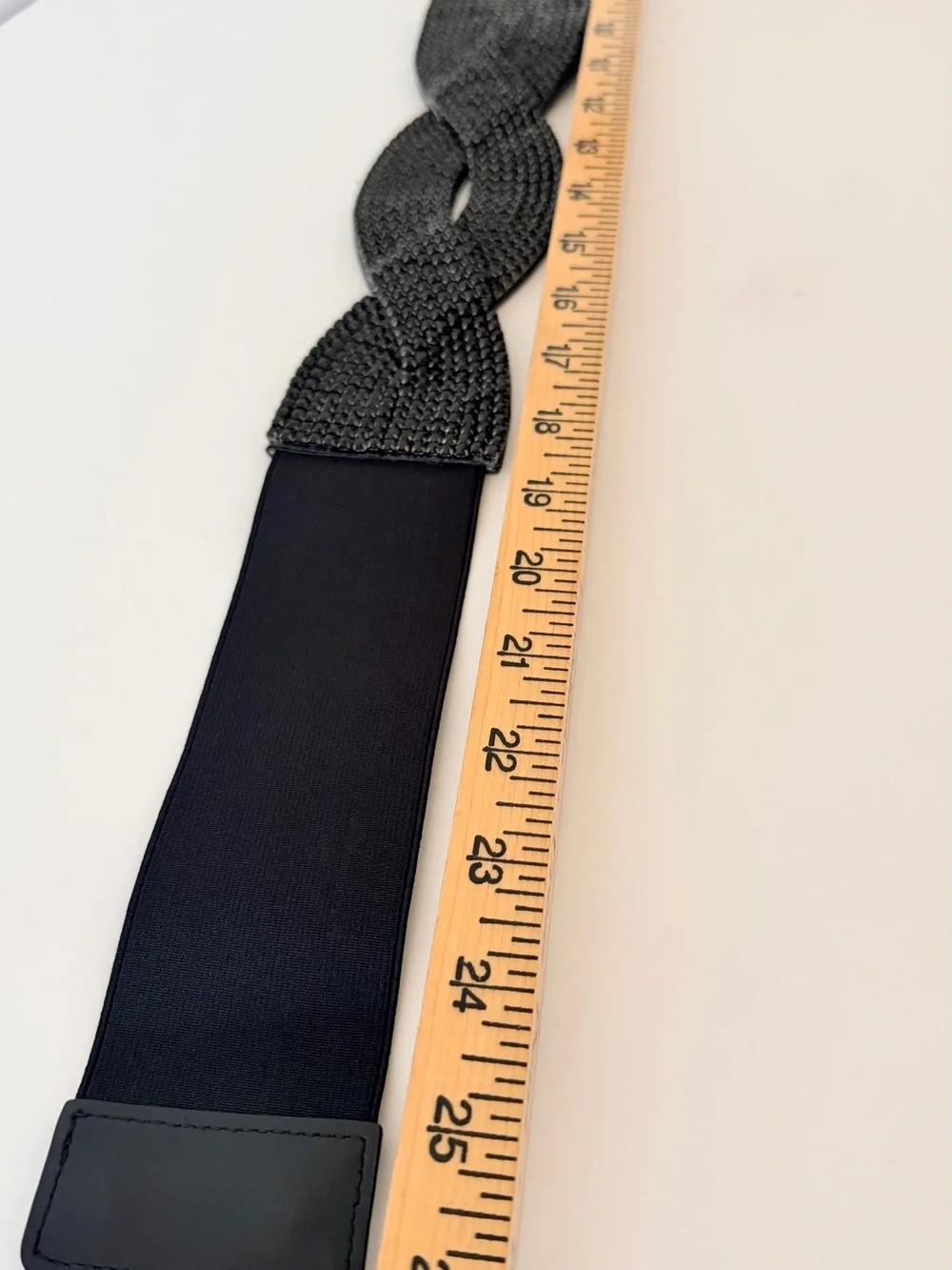 Black Crystal Braided Stretch Belt